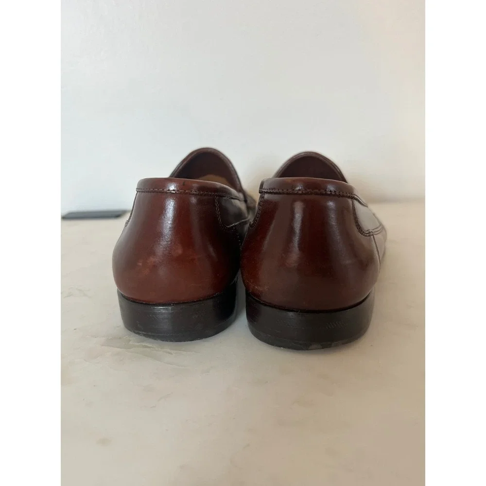 Giorgio Brutini Mens Brown Leather Woven Patchwork Moc Toe Loafers Size 8.5